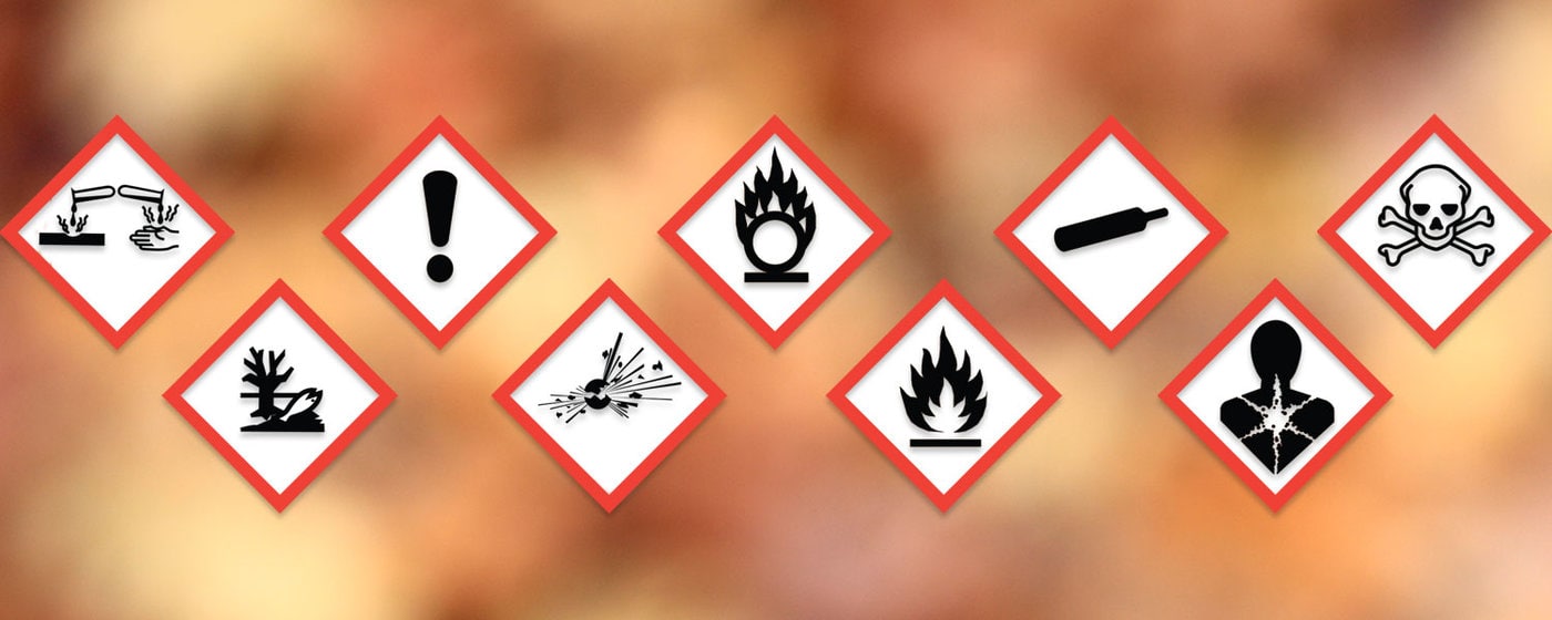 Hazard Icons With Red Outlines